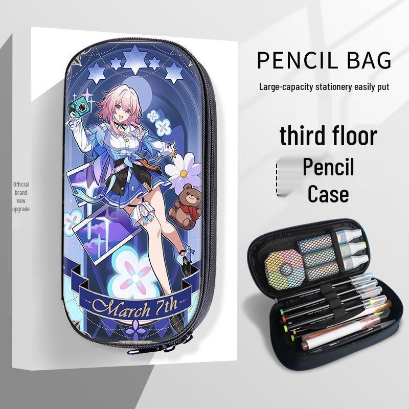 Honkai Star Rail Pencil Case for Students - Yelan, Jun, March 7th, Kafka Design
