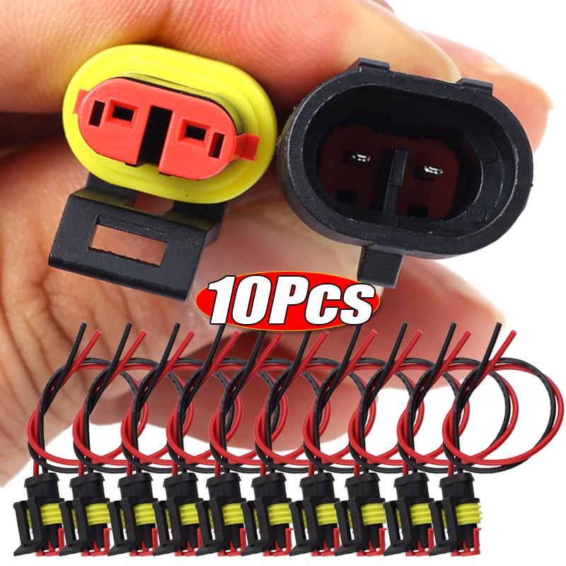 Waterproof Electrical Connectors Plug for Car Motorcycle Scooter Marine with Automotive Male Female Wire Tool 2-Pin Way 16 AWG
