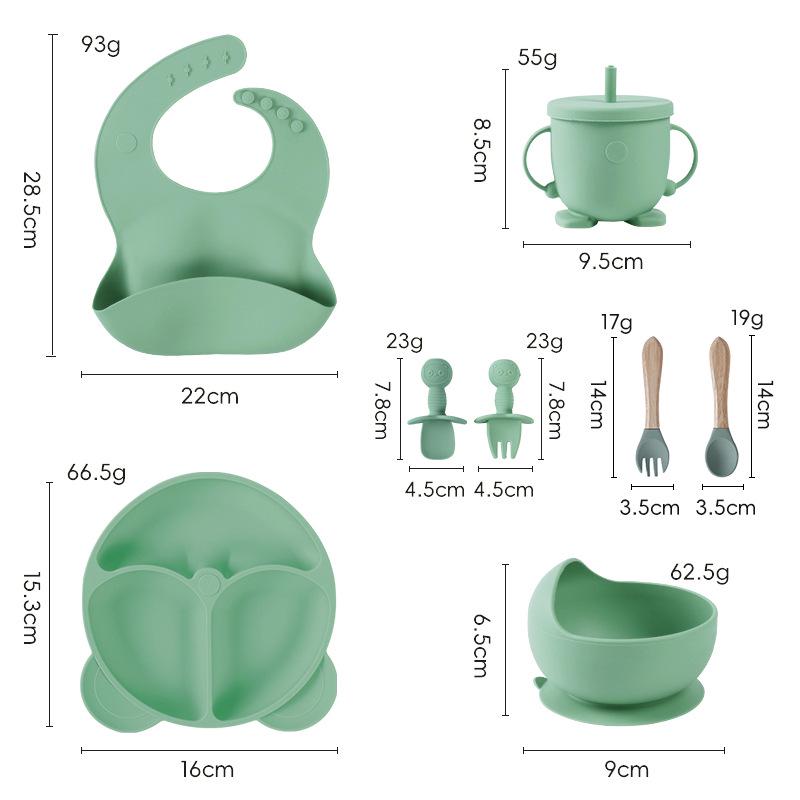 Silicone Suction Cup Bowl & Spoon Set for Babies - Children's Tableware