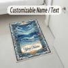 Ocean Otter Theme Soft Crystal Velvet Rug Custom Name & Text Print Non Slip Floor Rug for Bedroom Living Room