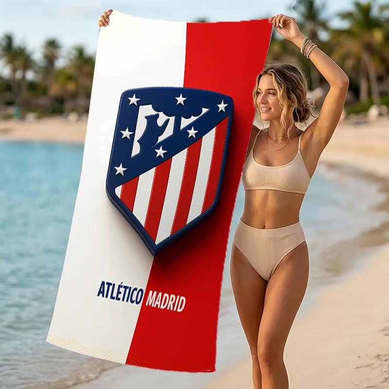 Beach Towel with Atlético Madrid Logo Pattern - Soft,absorbent,machine Washable Lightweight&Modern,swimming,Travel Essentials