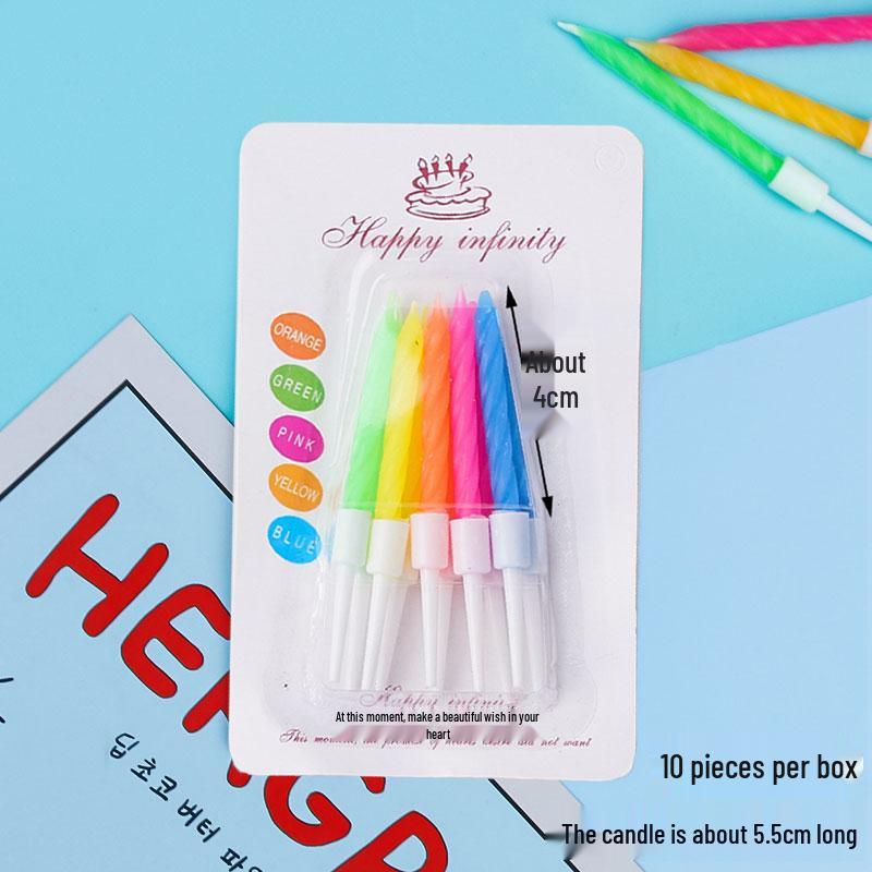 Colorful Spiral Ribbed Birthday Candle for Cake Decoration and Children s Baking