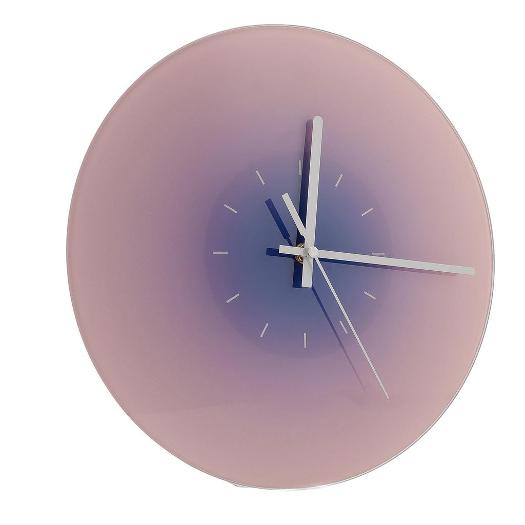 12 Inch Glass Wall Clock Silent Sweep Movement Battery Operated Round Wall Clock for Living Room Bedroom