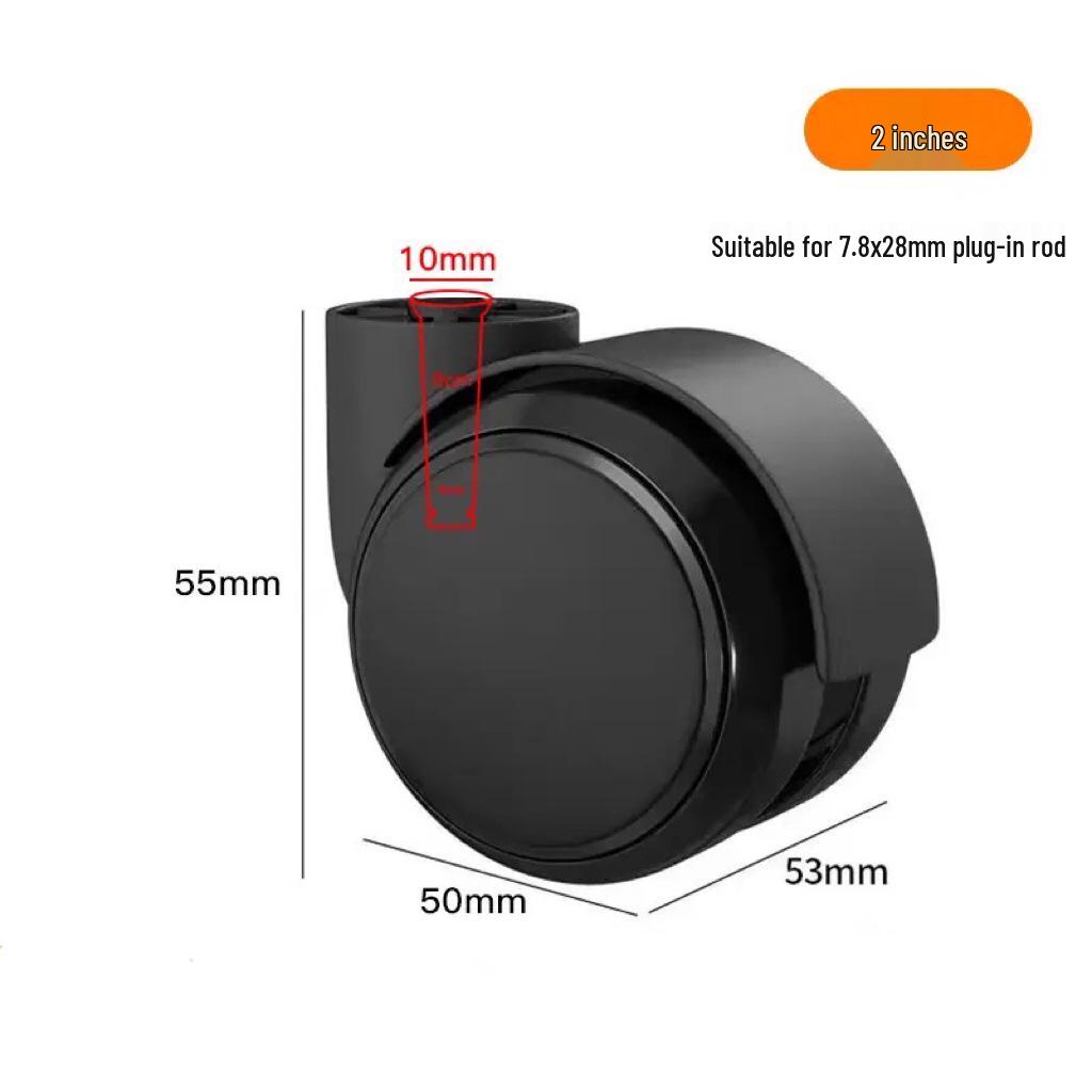 2-Inch Silent PU Office Chair Casters for Executive and Boss Chairs - Thickened Swivel with Circlip Universal Design