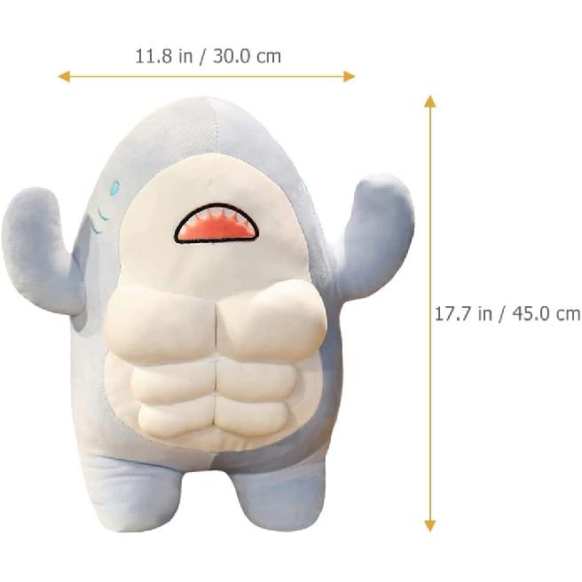 Adorable Muscular Shark Plush - Soft Stuffed Animal for Kids, Decorative Blue Shark Doll for Home, Table, Sofa, and Baby Snuggling