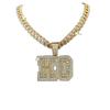 Cuban Chain KO Letter Pendant Necklace - Bold European & American Hip-Hop Style for Men's Nightclub & Party Accessories