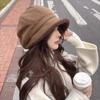 Classic Autumn Winter Plush Beret Hat Cold Prevention Leisure Bucket Hat Women Basin Cap  Vacation