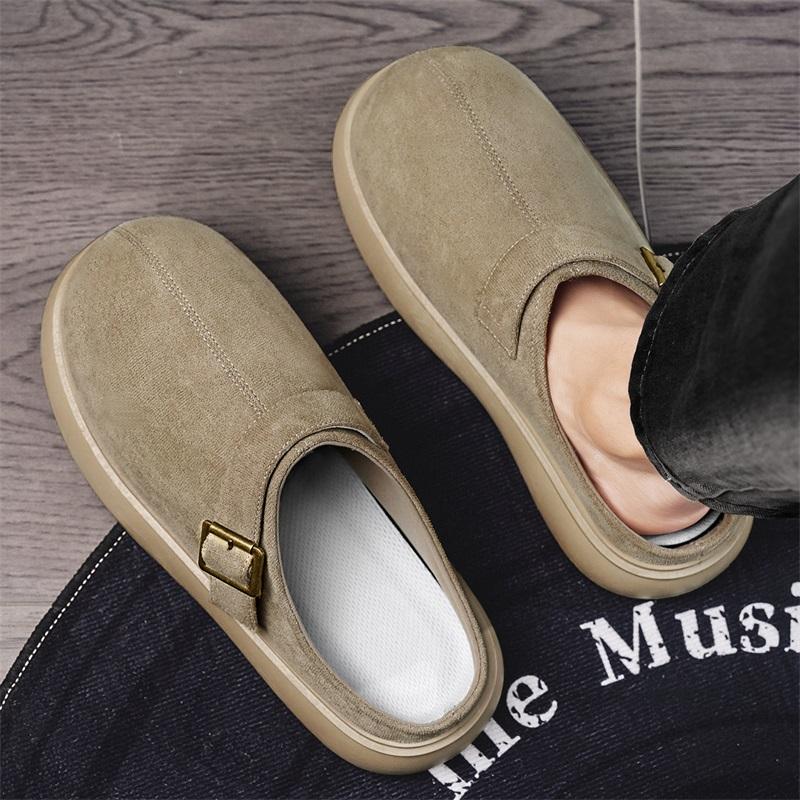 2025 Platformové nazouváky Pánské nazouváky bez paty Pantofle na silné podrážce Polobotky pro muže Uzavřená špička Posuvné sandály Otevřená pata Ležérní obuv