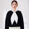 Ruffle Fake Collar Detachable Shirt Lapel Blouse Top Vintage Lady Lace False Collar  For Women Tie