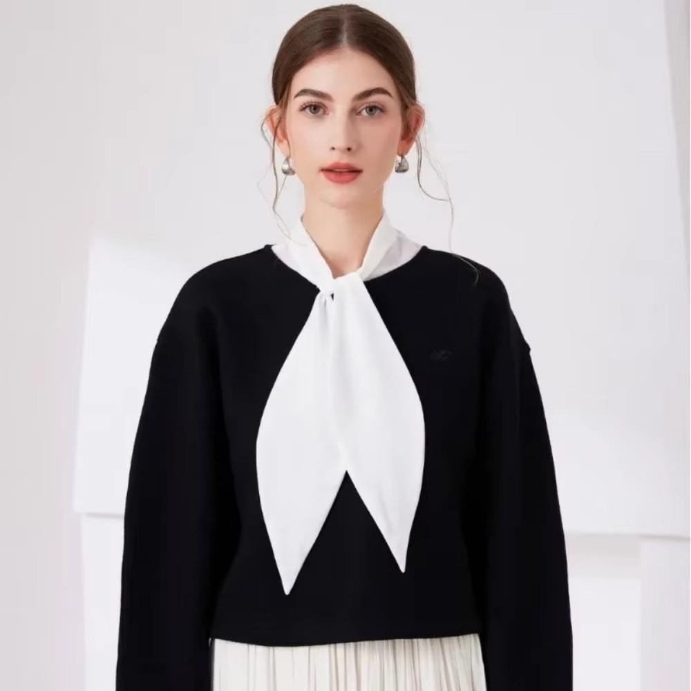 Ruffle Fake Collar Detachable Shirt Lapel Blouse Top Vintage Lady Lace False Collar  For Women Tie