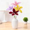 Färdig Piprensare Blomma Handgjord Lång Stjälk Liljeblomma Hantverk Konserverade Falska Blommor Gåva till Årsdag Födelsedag Mors Dag