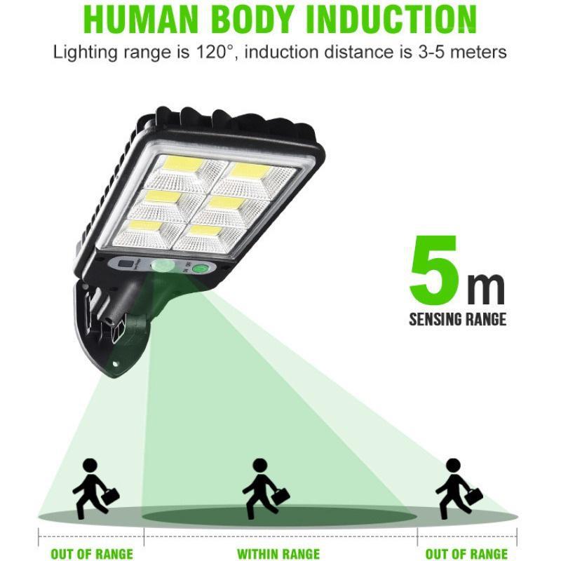 Wetterfeste Outdoor-Solar-Straßenleuchte mit Bewegungssensor & Fernbedienung - LED mit hoher Helligkeit für Garten & Hof
