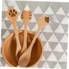 2 PCS Creative Wooden Spoons Cute Cat Design Kitchen Utensils for Soup Salad and Dessert with Smooth Finish for Adults