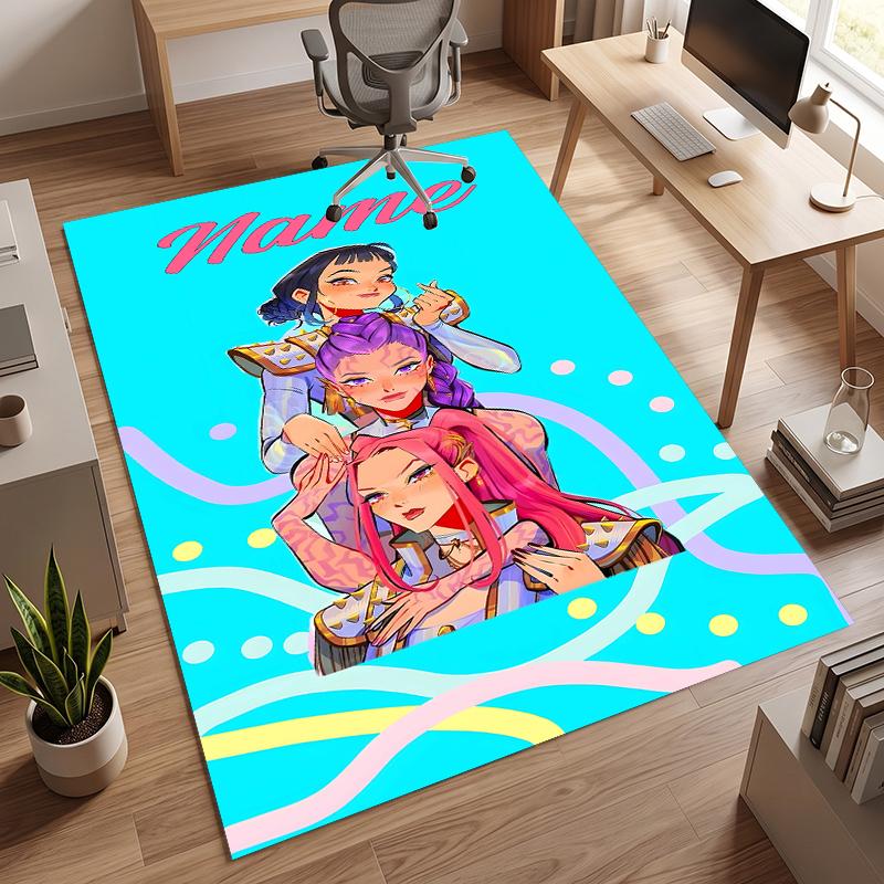 HUNTRIX (158) Personalized Name Office Carpet Stylish Decor for Living Room Bedroom Kitchen