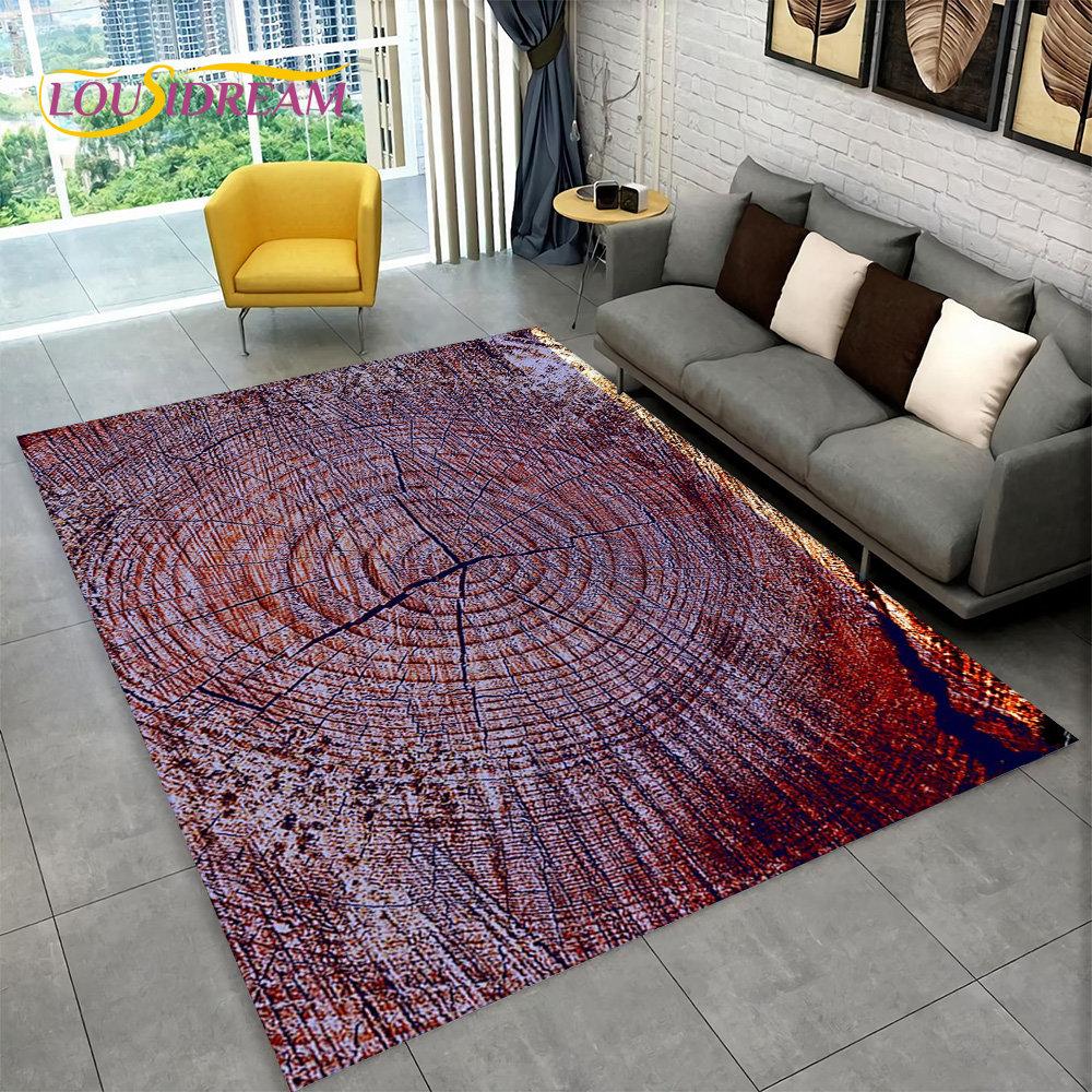 3D Wood Grain Retro Area Rug Large,Carpet Rug for Home Living Room Kids Bedroom Sofa Doormat Decor,Kitchen Non-slip Floor Mat