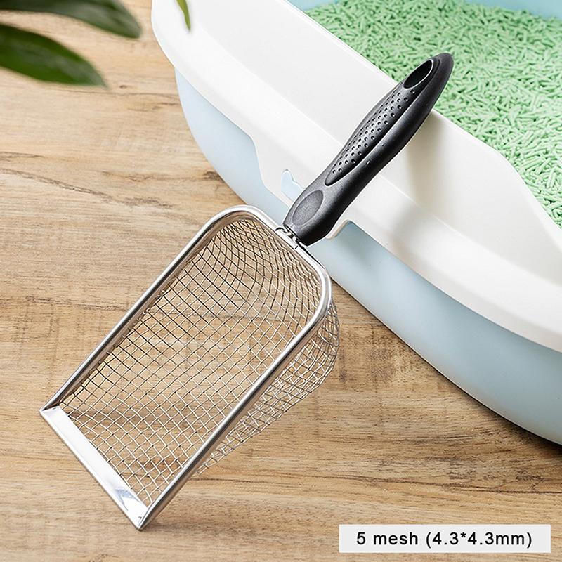 Durable Stainless Steel Litter Scooper - Ergonomic And Easy To Clean For Cats & Dogs, Heavy-Duty & Sleek Design 1Pc