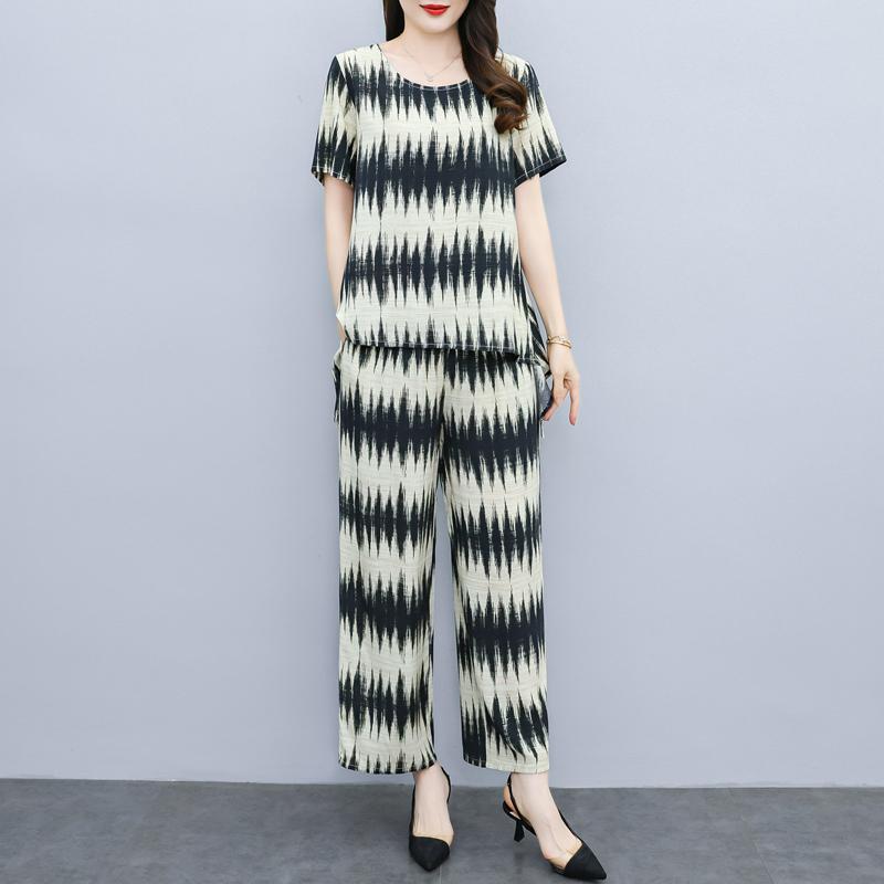 Sommer Damen 2-teiliges Set Übergröße Elegant Lässig Hosenanzüge Damenbekleidung