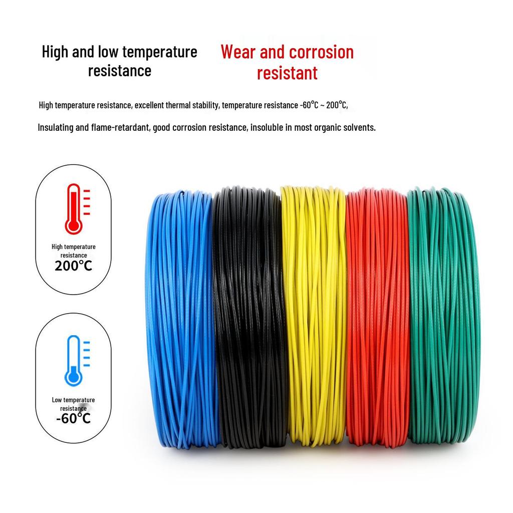 Teflon High-Temp Silver-Plated Wire, 28/30 AWG, 0.12-6 sq mm, Tinned Copper Connection Wire.