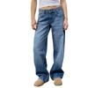 Women's Washed Retro Straight High Waist Wide Leg Loose Drape Versatile Jeans