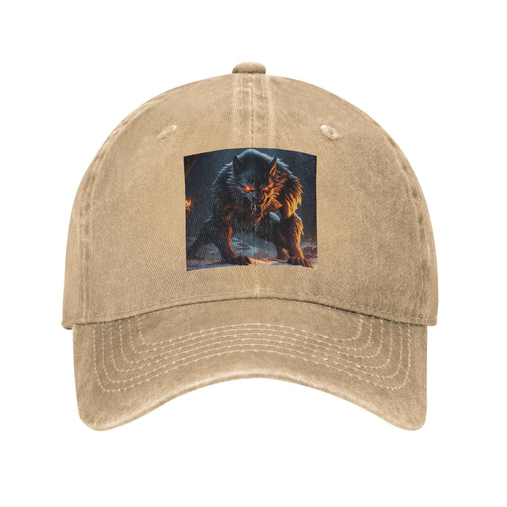 The Werewolf Baseball Caps Denim Hats Adjustable Casquette Streetwear Baseball Cowboy Hat for Unisex