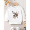 European Sizes Colorful Rabbit Print, 0-3 Years Kids' Durable Wrinkle-Resistant Thin Crew Neck Sweatshirt