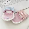 Mini Cute Sweet Lace Floral Coin Purse  Pink Blue Plaid Headphone Protective Case Girls Portable Small Storage Bag
