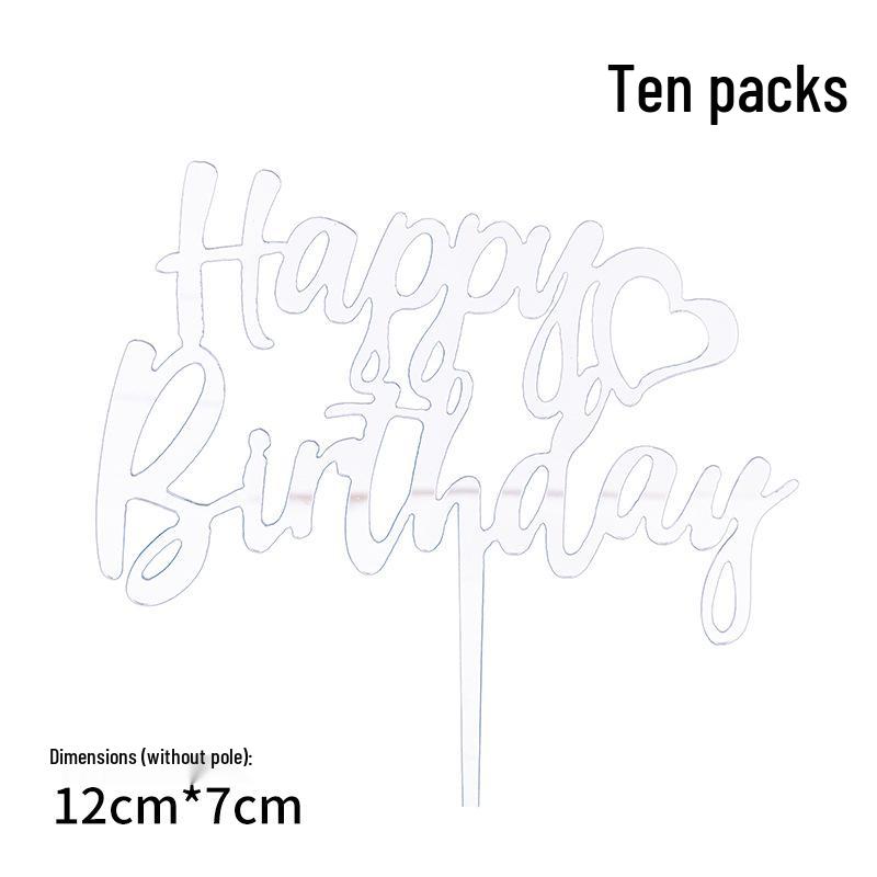 50-Pack Acrylic 'Happy Birthday' Cake Toppers - Popular Party Decorations with Free Shipping