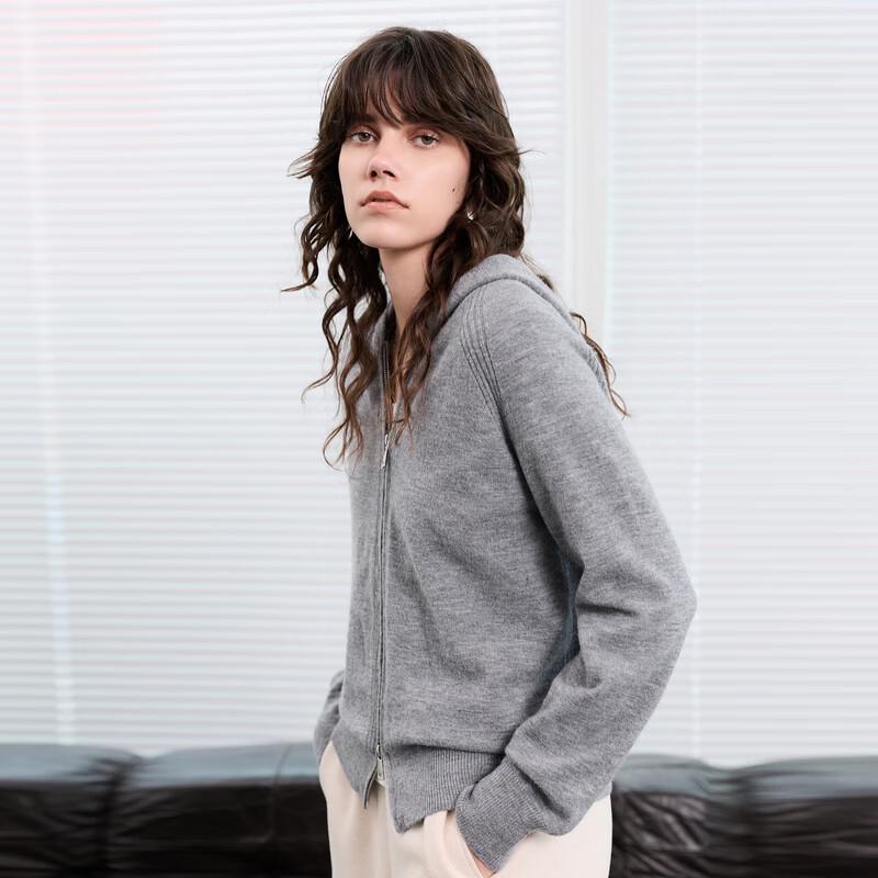 

Sancai 2025 Winter Hooded Zip Knit Cardigan for Women S