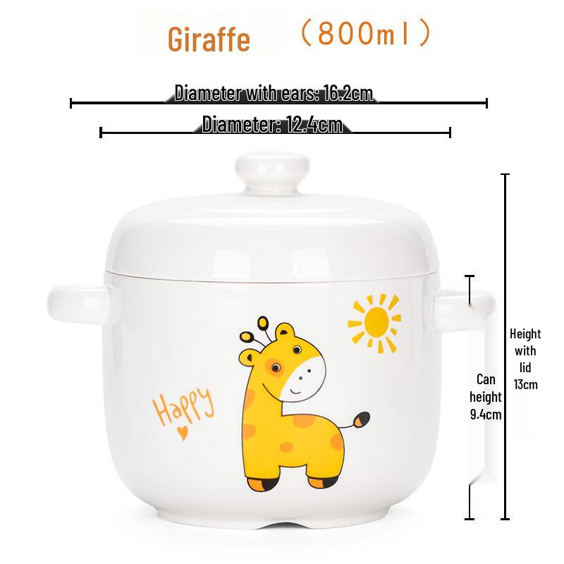 

ZISIZ Ceramic Double-Lid Stew Pot