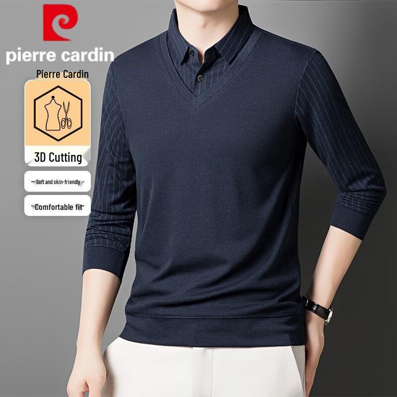 Pierre Cardin Men s Faux Two-Piece Long Sleeve Polo Shirt 2XL