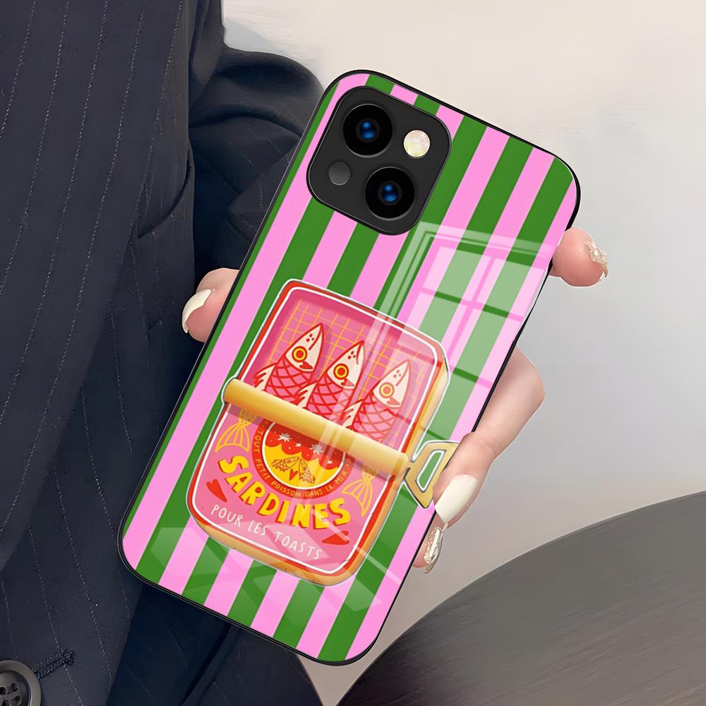 Sardinen Handyhülle Für IPhone 17 Pro Max 15 Pro 16 14 Plus 12 13 Mini 11 Pro Stoßfeste Glasabdeckung