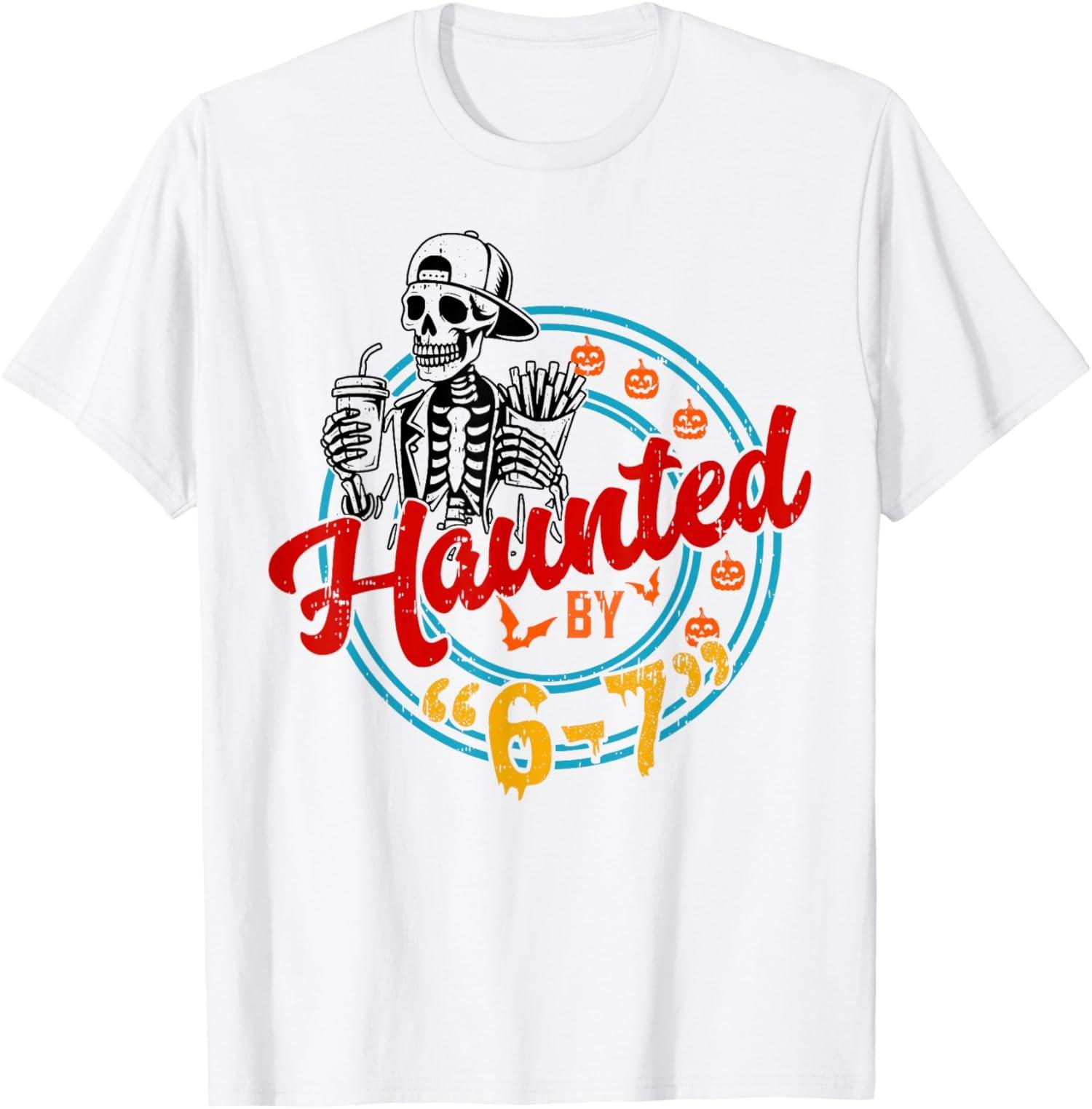 Haunted Funny Skeleton Pumpkin Halloween Costume Unisex T-Shirt S