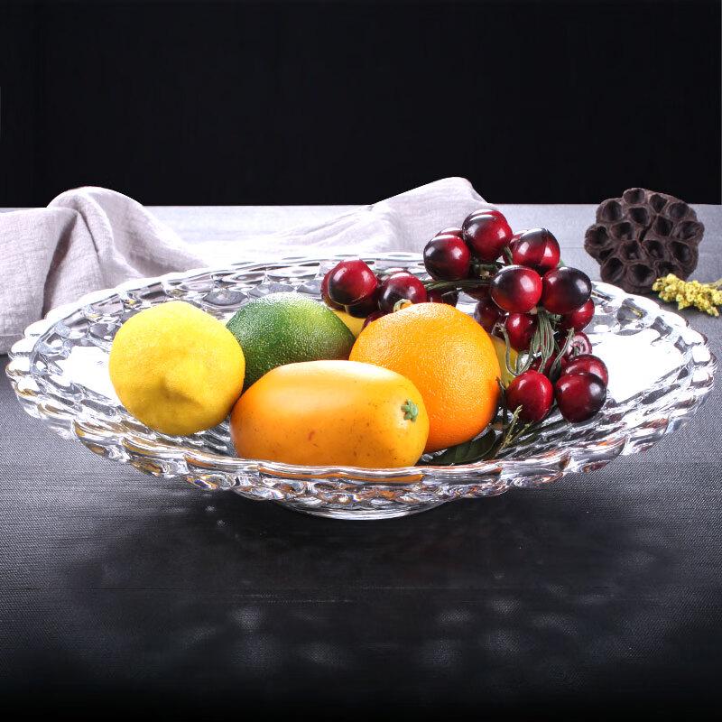 Yude Crystal Glass Snack & Fruit Plate Set (3-Pack)