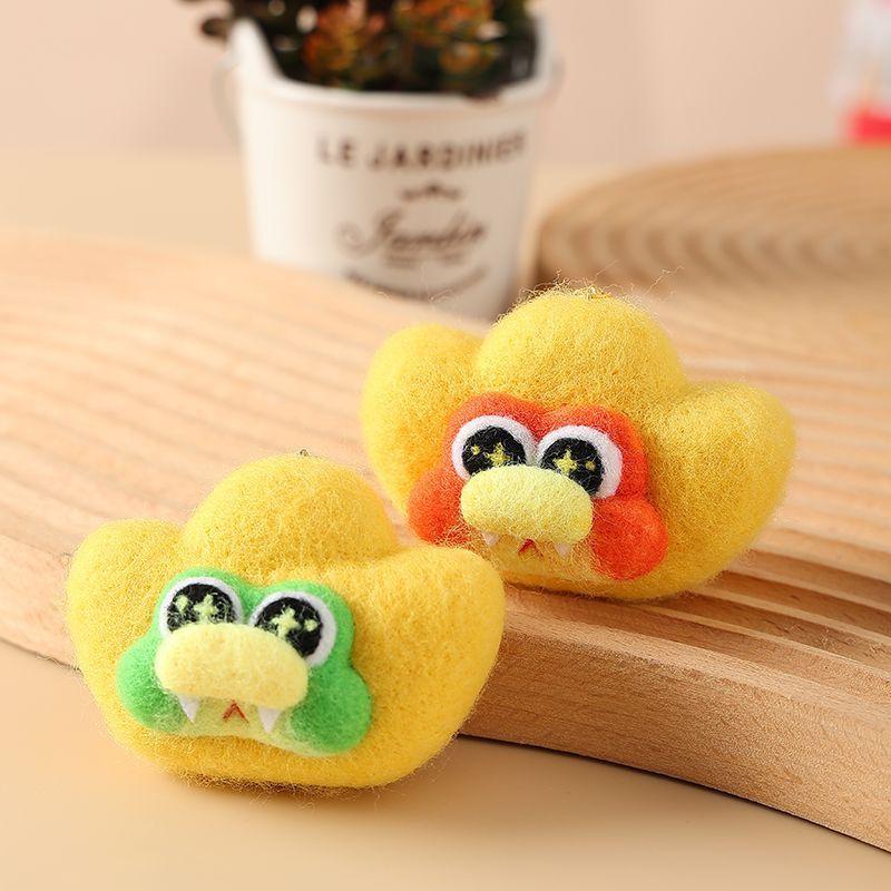 Poke Wool Felt Handmade DIY Doll Yuanbao Snake Cute Pig Snake Material Kit Plush Toy Creative Keychain Gift Pendant Non-Finished
