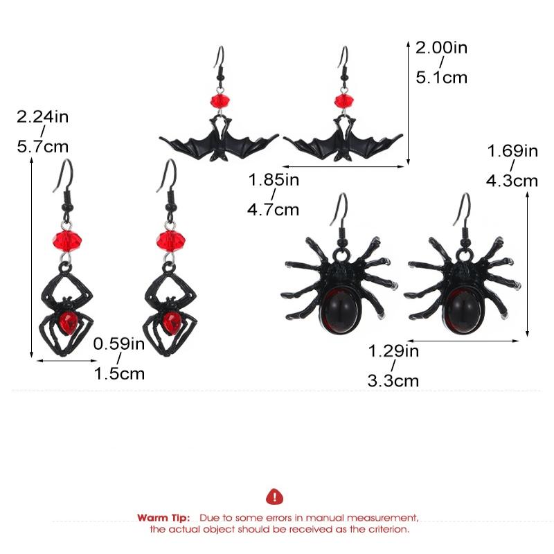 Gothic Vampire Bat Earrings For Women Vintage Red Water Drop Pendant Earring Halloween Pagan Witch Ear Jewelry Gift