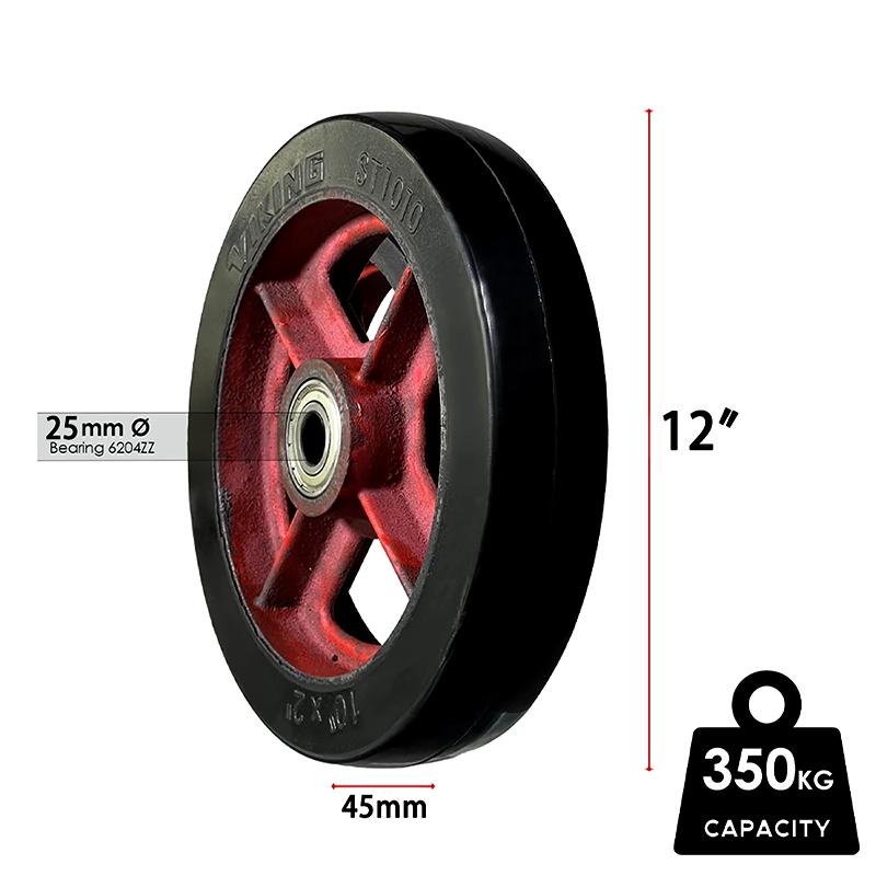6, 8,10, 12 Inches Push Cart Rubber Wheel Heavy Duty Wheel Replacement Of Trolley Cart Handtruck/Pushcart
