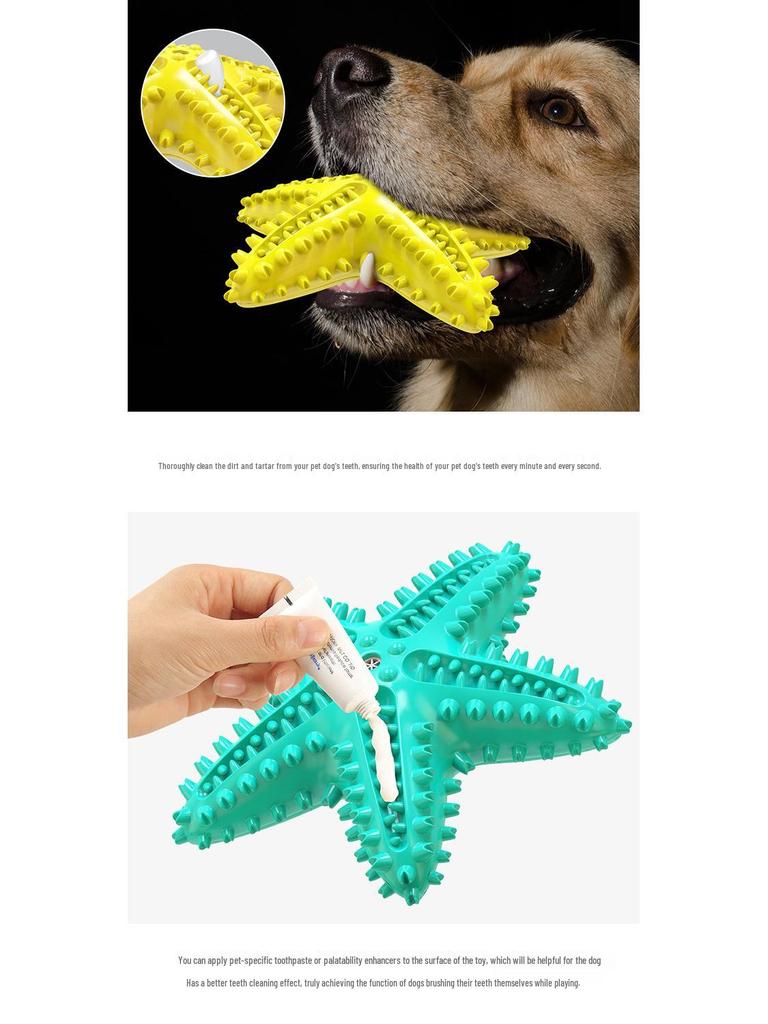Dog Starfish Teething Toy & Toothbrush: Pet-Friendly Chew Stick