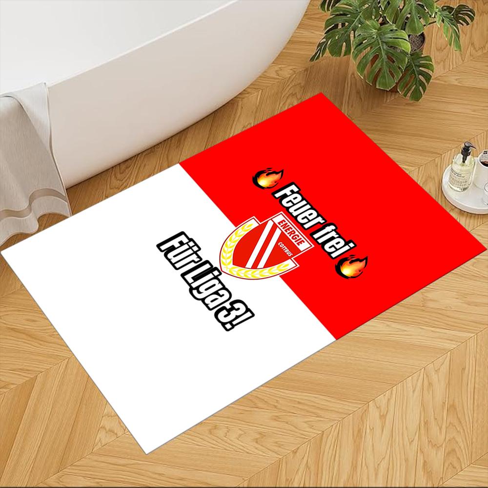 Fc Energie Cottbus Floor Rug Office Rug Perfect for Entryway Balcony Foyer Dining Room Antislip Carpet Anime Office Decor Birthday Christmas Gift