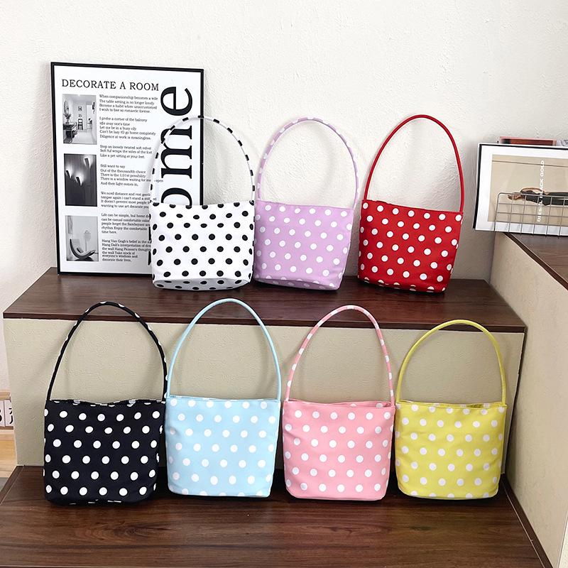 2026 Women's Polka Dot Bucket Shoulder Bag - Casual, Simple & Stylish Handbag for Work or Outings