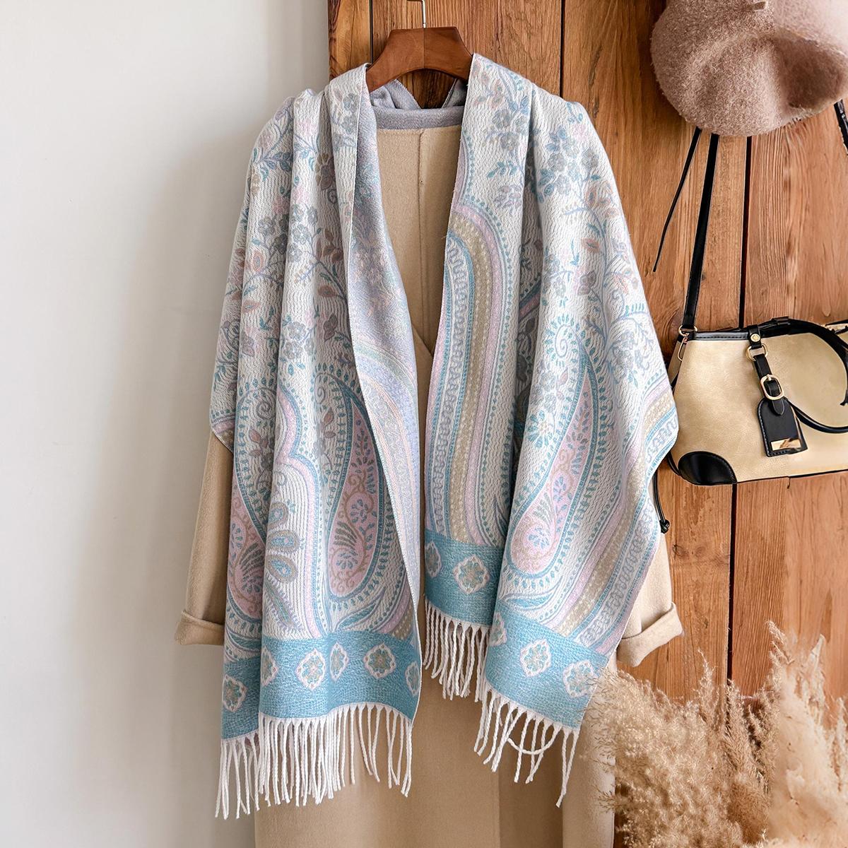 Женский роскошный богемный стиль весенне-летний шарф жаккардовый узор пейсли дизайнерский мусульманский хиджаб пашмина