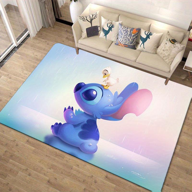 1pz Tappeto Area Tappeto Disney Lilo e Stitch Antiscivolo Lavabile a Mano Tappetino per Pavimento Adatto per Soggiorno Camera da Letto Decorazione Casa