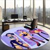 Huntrix (1) Round Office Rug Decorative Floor Rug for Office Bedroom Living Room and Home Space