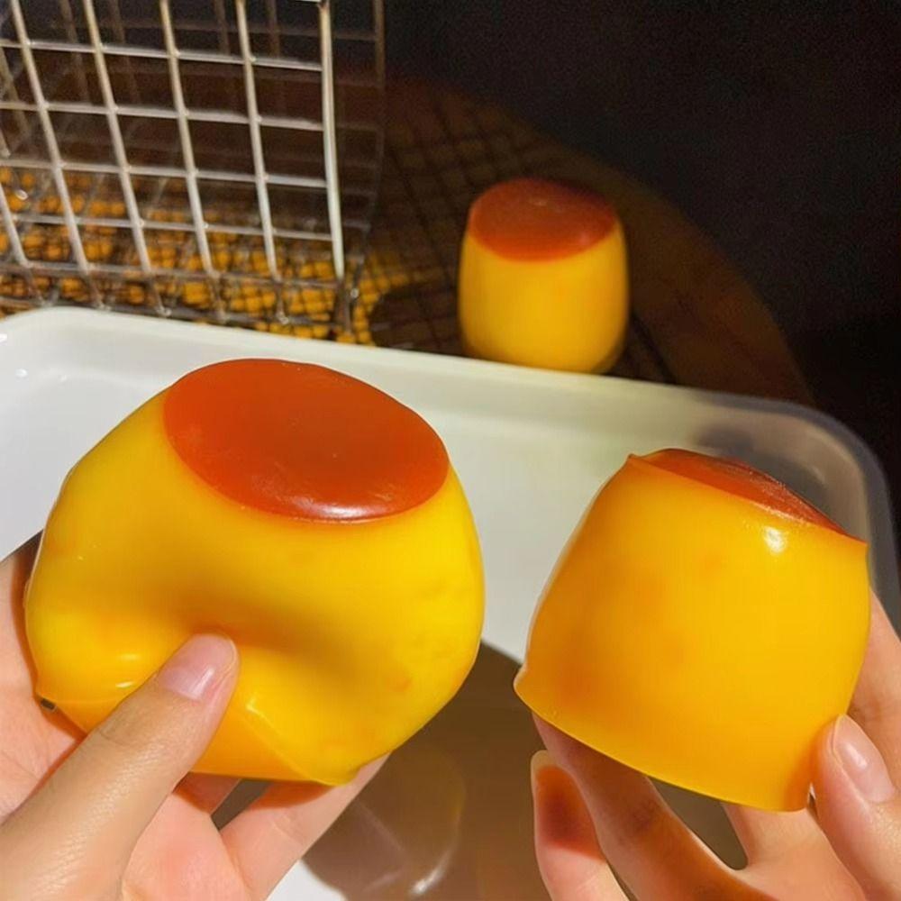 Caramel Squeezing Ball Fun Release Pudding Squishy Toy Fidget Pudding Handmade Ball Kids Adults