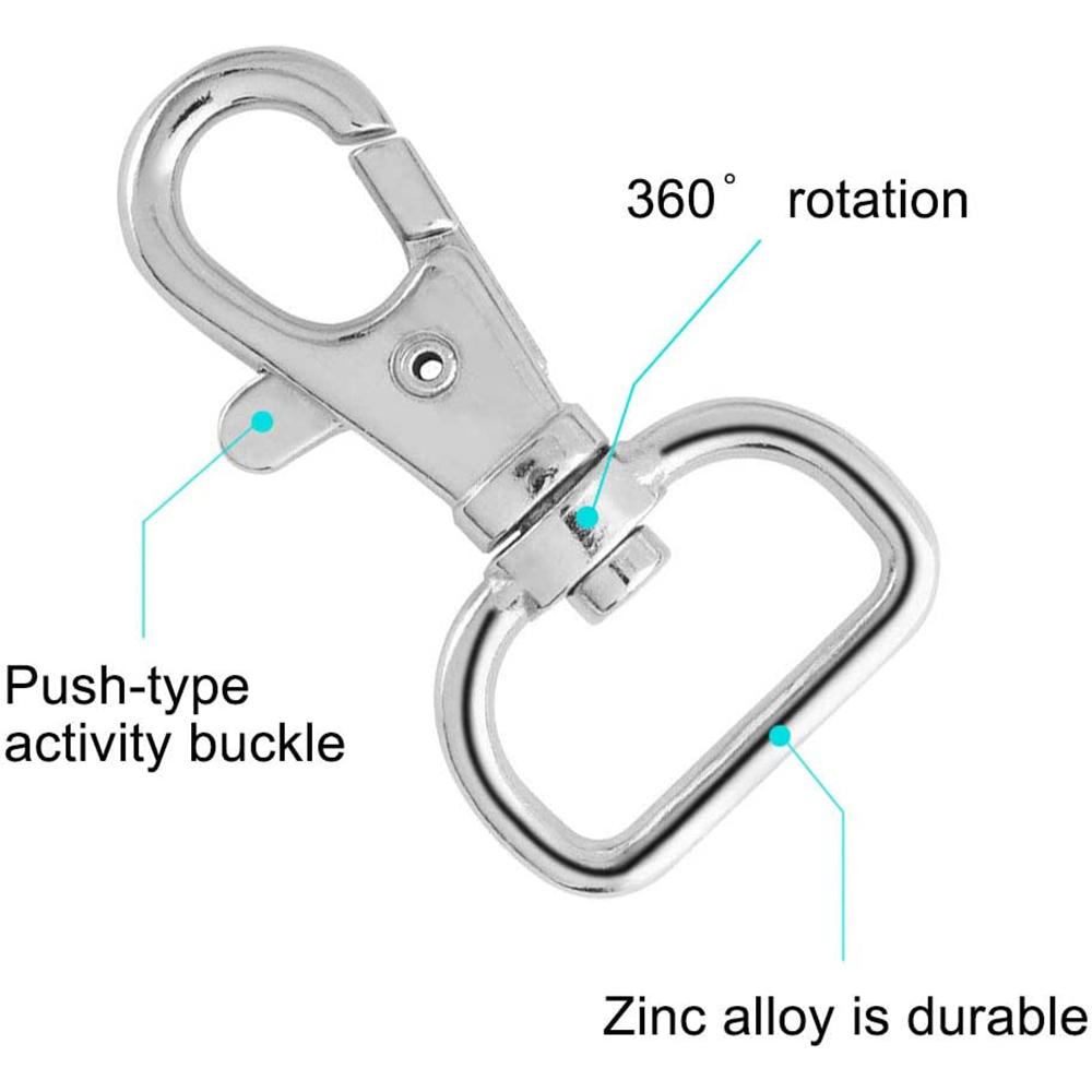 15Pcs Metal Keychain Clasps Swivel Snap Hooks D Ring and Slide Buckle Triglide for Handbag Purse Fasteners Sewing DIY Crafts