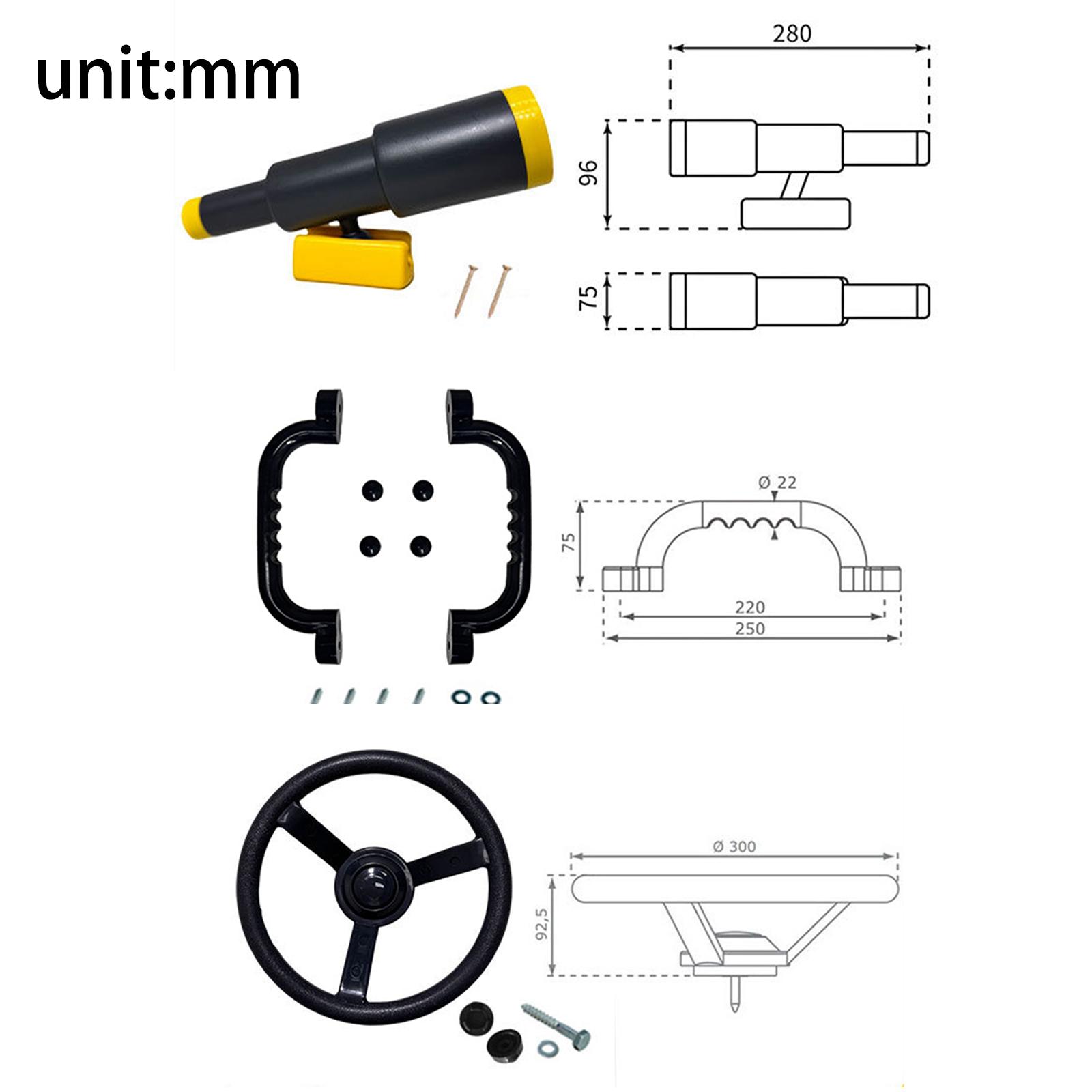 Playground Kids Steering Wheel Toy Backyard Playset Toy Steering Sturdy for Children Ages 3+ Kids Wheel Playground Accessory