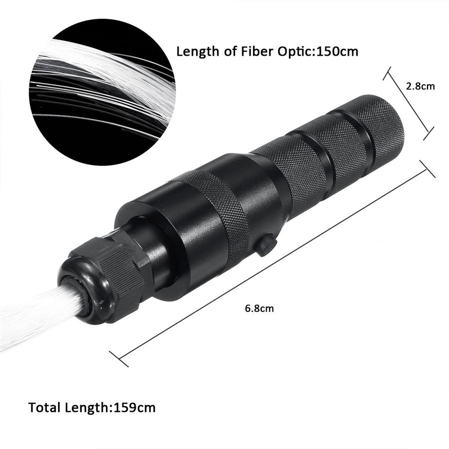 150CM RGB LED Fiber Optic Whip 360° Rotation More Modes and Effects Light Up Waving Holiday Lighting Fiber Optic Dance Whips