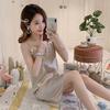 Summer Slim Nightdress Spring Summer Sweet Cute Girl Suspender Small Lace Sexy Imitation Silk Nightdress