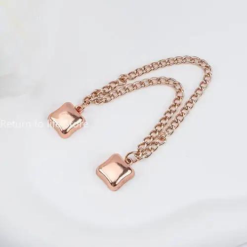 Multi-Function Magnetic Clothing Clip with Chain Metal Buttons Clip Clothes Scarf Trouser Legs Cuff Fixing Magnet Pin