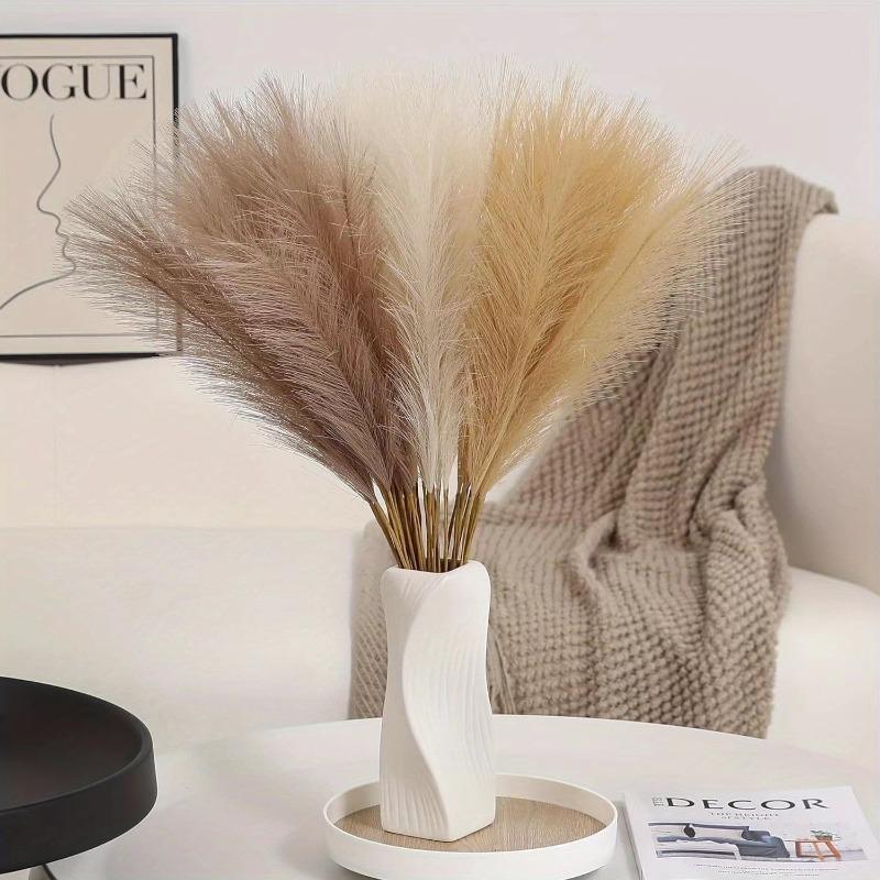 10Pcs Artificial Pampas Grass Decor Faux Reed Plume Plants for Home Wedding Table Decoration Festive Party Supplies