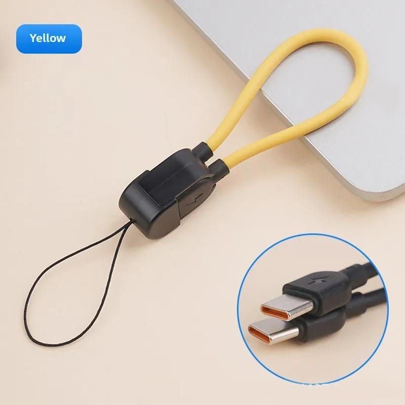 

Portable Keychain Cable PD 60W Type C To Type C for Samsung Xiaomi IPhone Dual Type C Fast Charge Data Cable for Power Bank жёлтый